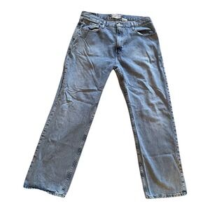 Levi Strauss Signature Mens Loose Straight Jeans Light Wash Denim W36 L34 Mexico